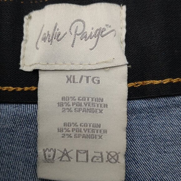 Charlie Paige Ladies Size XL Medium Wash Zipper & Button Closure Flare Jeans - Picture 8 of 13